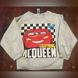 Disney Gray Sweatshirt with Red Lightning McQueen